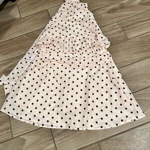 Princess Polly Cream & Brown  Polka Dot Halter Romper